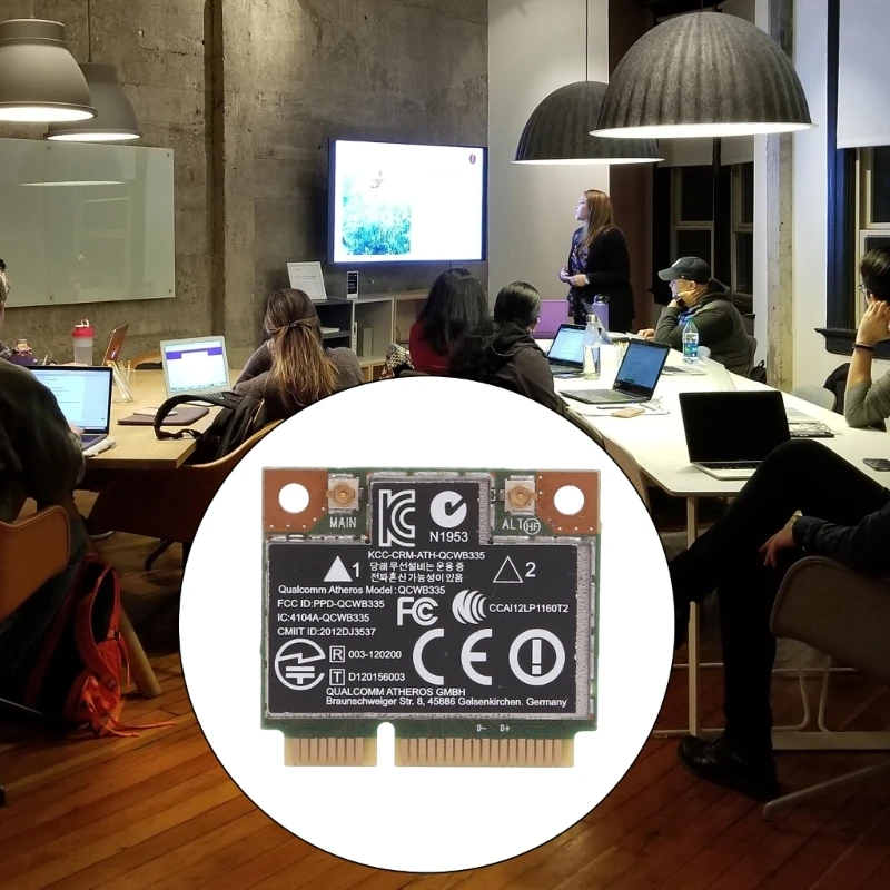 Bezprzewodowa karta WiFi 802.11bgn Half Mini PCie BT4.0 dla HPAtheros QCWB335