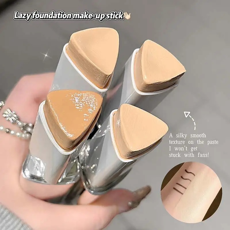 Cappuvini 2-in-1 Natural Color Foundation Stick Lightweight Moisturizing Brightening Foundation Cream Concealer For All Skin Typ