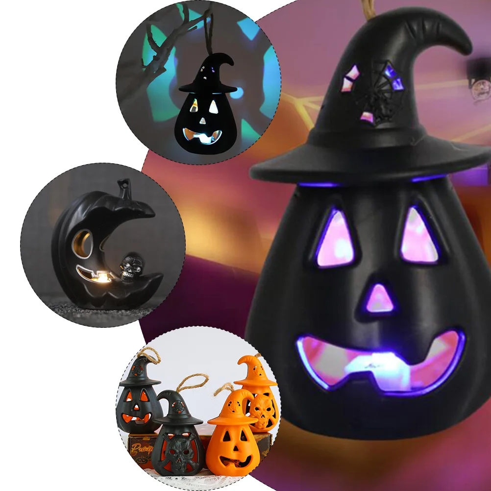 

2 pcs Pumpkin Lantern LED Light Eco Friendly Halloween Decorations Skull Design Creative Pattern LED Bulb Tube