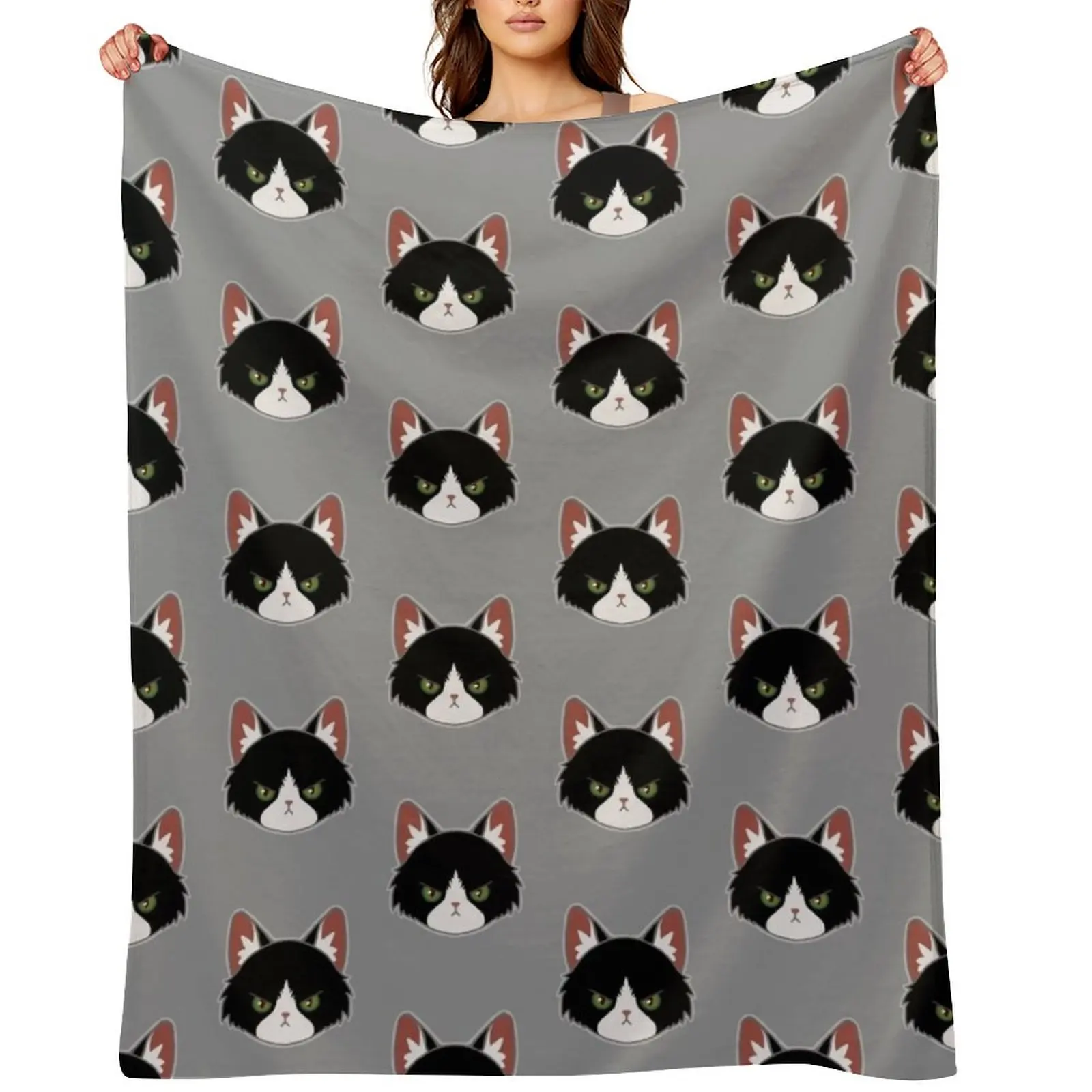

Tuxedo Cat Throw Blanket Kid'S Decorative Sofa Plaid Blankets Sofas Of Decoration Blankets