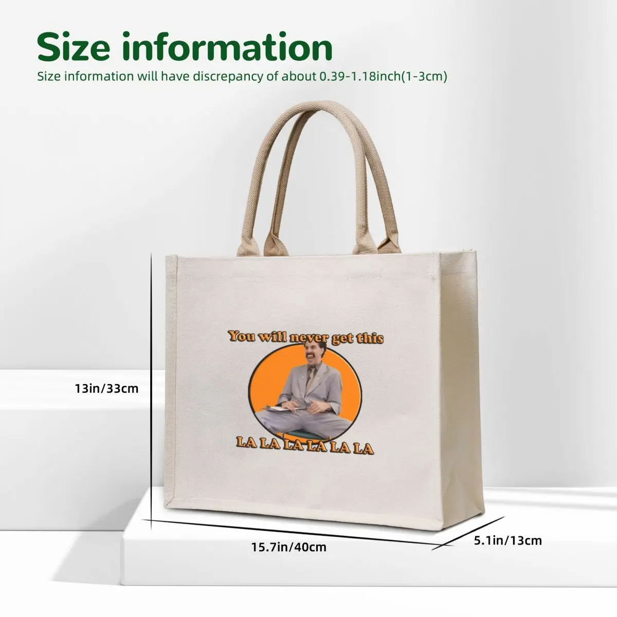 Borat, You will never get this Tote Bag canvas tote bags shopper bags for women Women bags