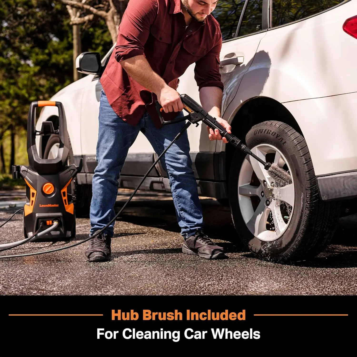 غسالة الضغط الكهربائية مع زجاجة المنظفات