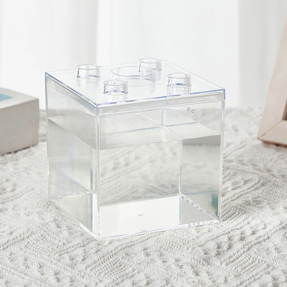

2pcs Small Plastic Containers With Lids Transparent Clear Storage Box Organizer Cube For Office Home Use Minimalist
