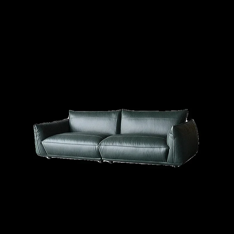 Y Nordic leather sofa living room three-person Italian light luxury first-layer cowhide leather art combination minimalist doubl