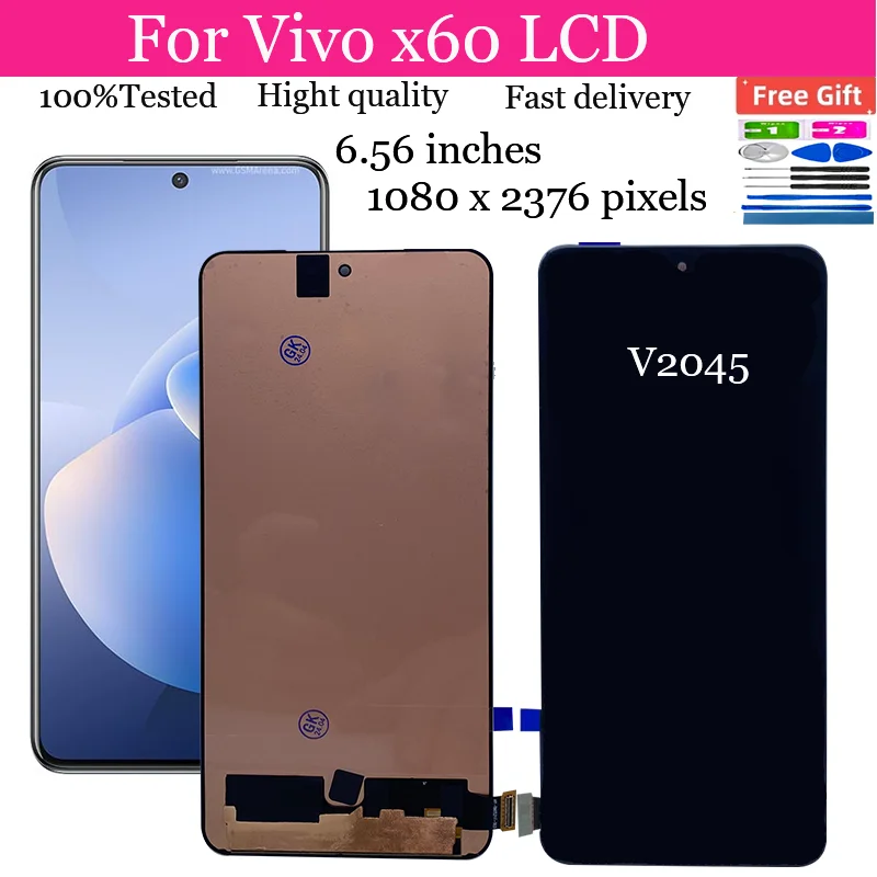 

6.56" AMOLED For vivo X60 LCD Screen Digitizer Assembly LCD Display Replacement Parts For vivo x60 V2045 Touch Screen