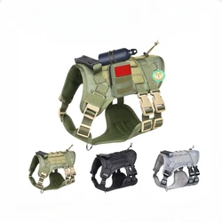 Tactical Dog Harness Anti-blast No Pull with Molle System Military Grade Vest K9 for Medium Large Working Dogs Service Dogs