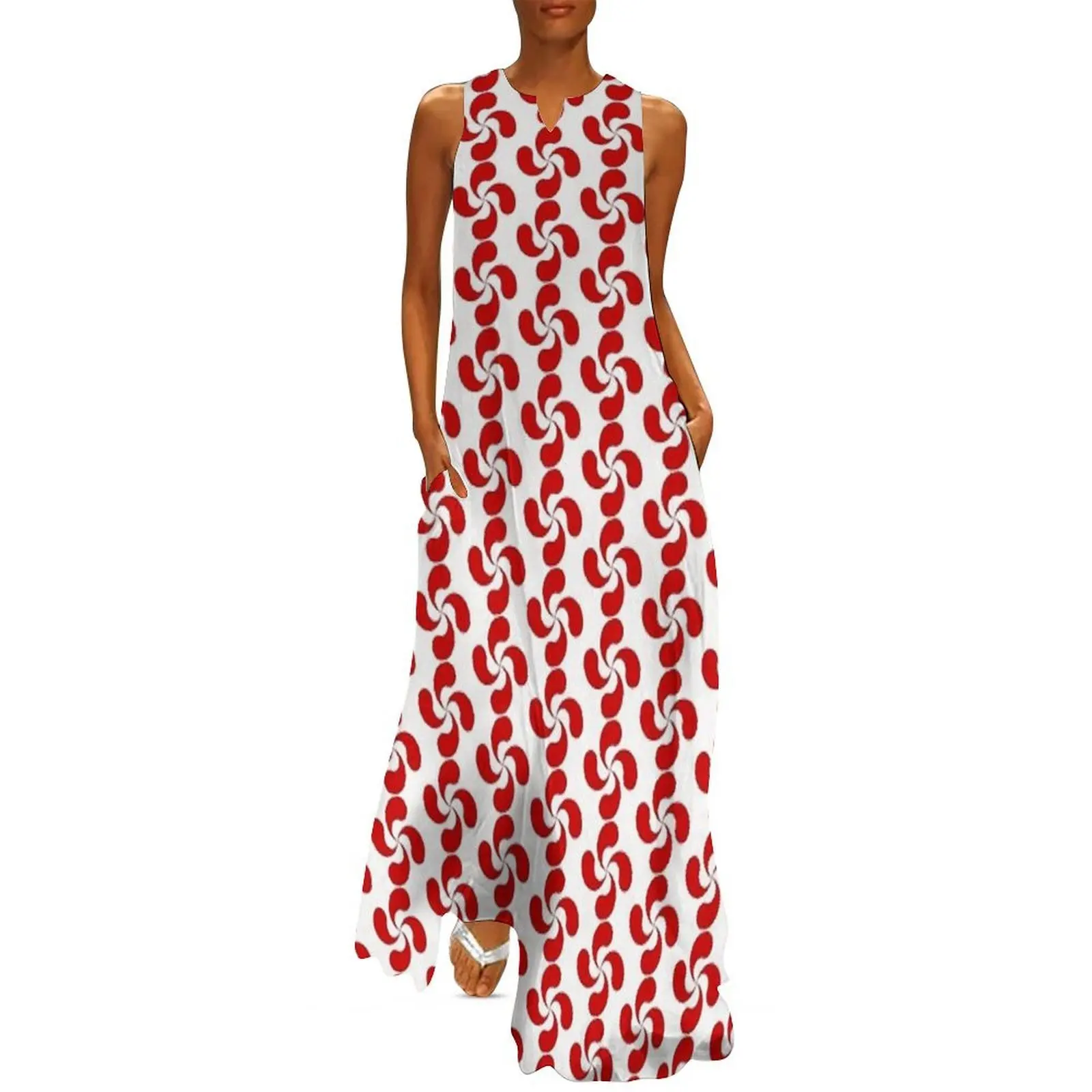 

Red Basque Cross Lauburu Euskadi Long Dress Bride dresses summer dress woman 2025 trendy luxury dress Women's evening