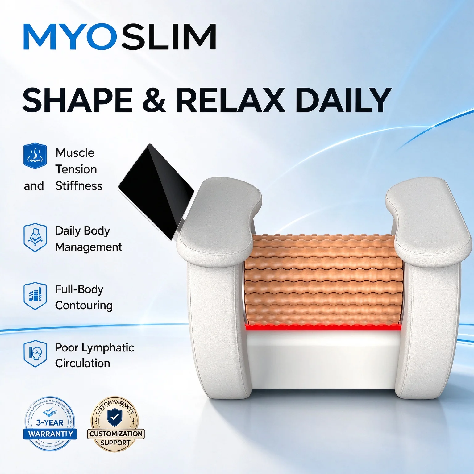 Myoslim New 360° Rotation Body Contouring Roller Massager Skin Care Deep Tissue Massage Anti Cellulite Professionalism Devices