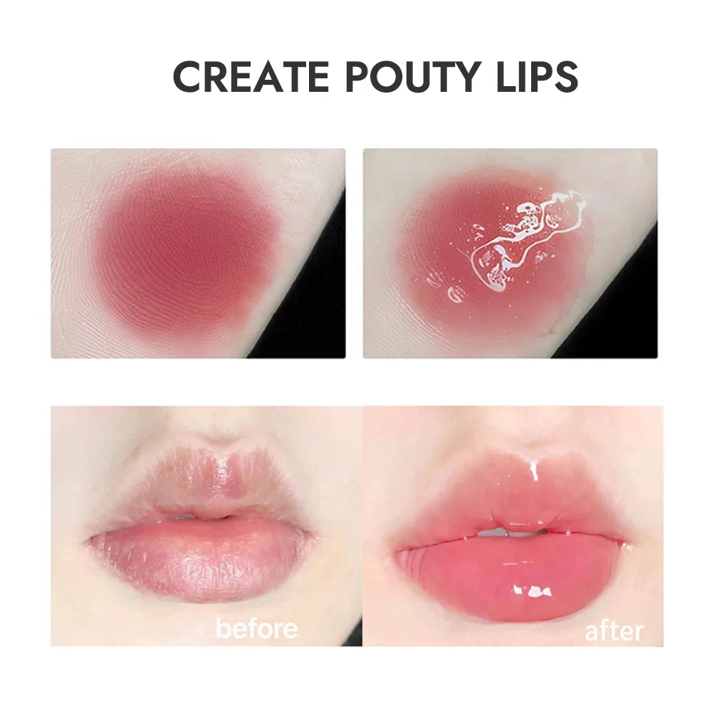 Heart Moisturizing Lip Gloss Lightweight Lip Oil Plump Lips Mirror SHAQINUO Clear Lipgloss