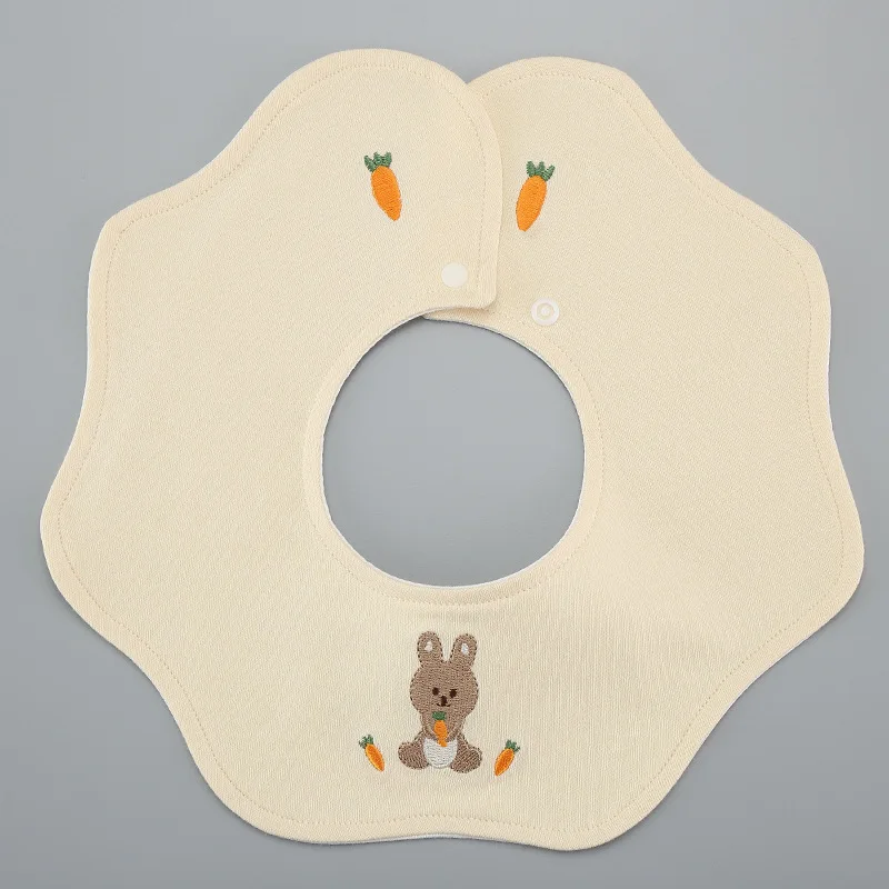 Summer Cotton Waterproof Baby Bibs New Embroidery Infant Bib Newborn Burp Cloths for Kids Boys Girls Soft Feeding Saliva Towel