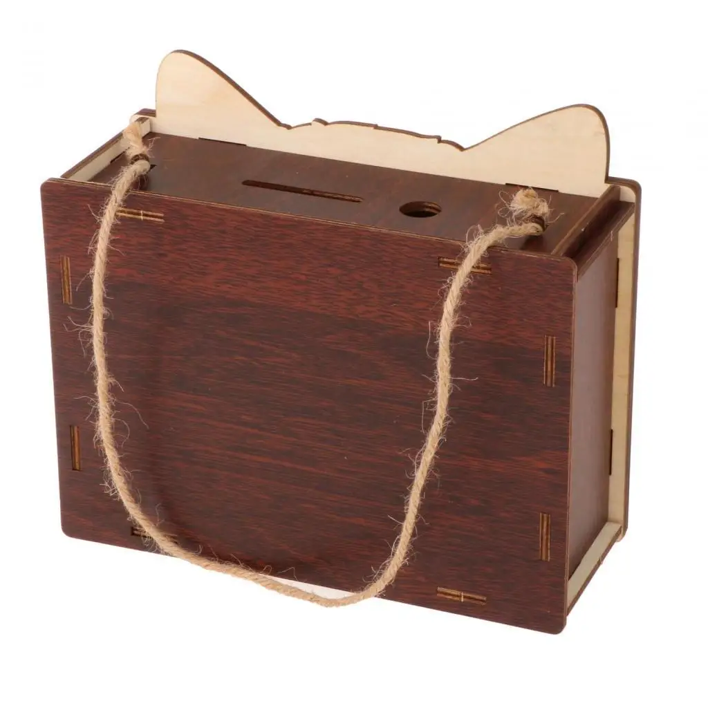 Wooden Saving Jar Piggy Bank with Counter for Family Birthday Gift Developing Money Saving Habit