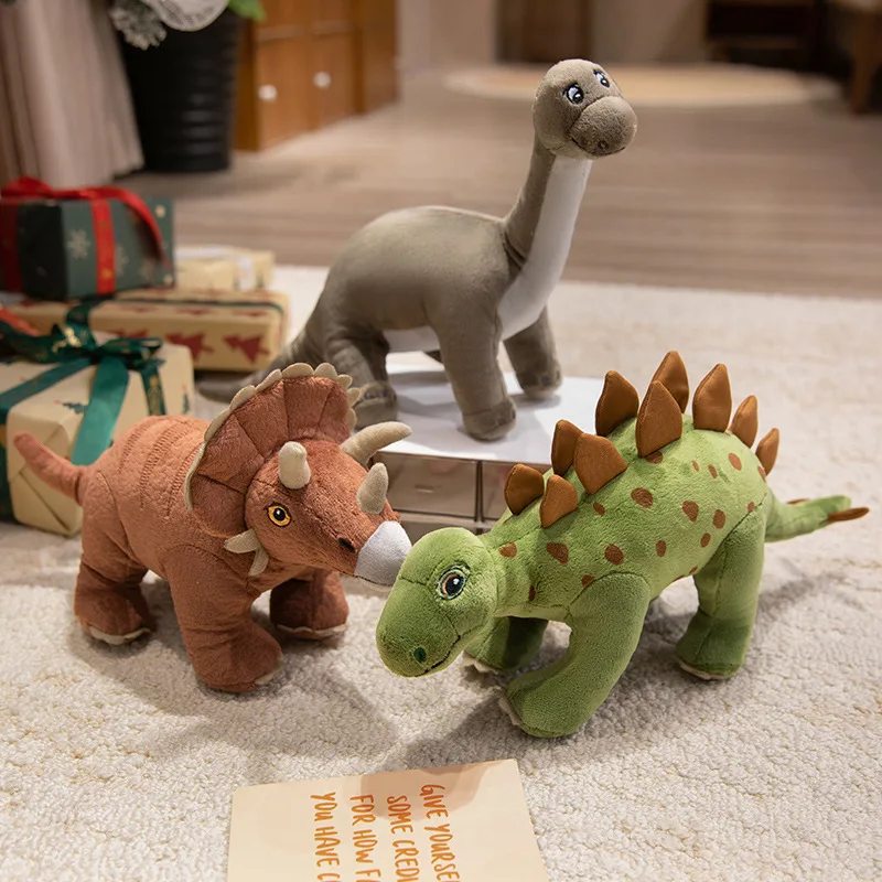 Dinosaurus Knuffel Cartoon Dier Velociraptor Brontosaurus Triceratops Tyrannosaurus Rex Gevulde Pop Kinderen Creatieve Geschenken