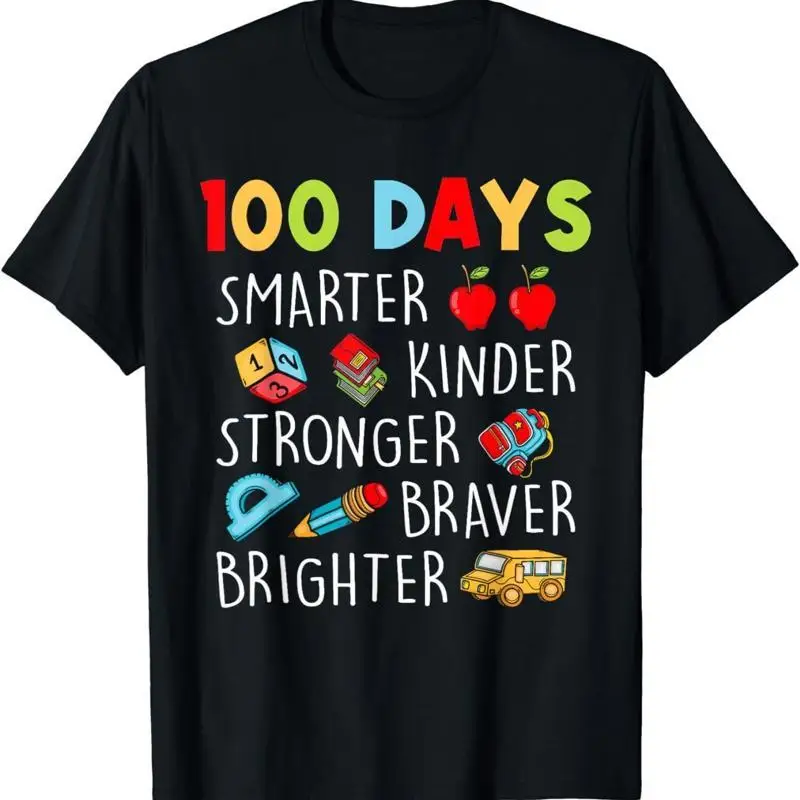 Smarter Kinder Stronger Brighter 100 Days Of School Teacher Gift Unisex T-Shirt
