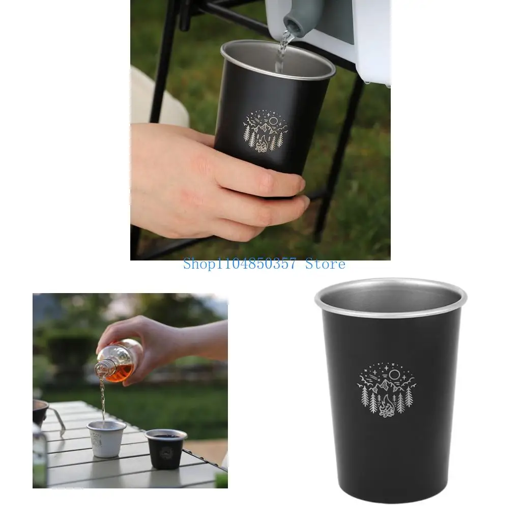 5ASD أكواب التخييم من الفولاذ المقاوم للصدأ لقهوة الشاي في الهواء الطلق استخدام مضغوطات مضغوطة الصدأ تحمل كوبًا سهلاً #1