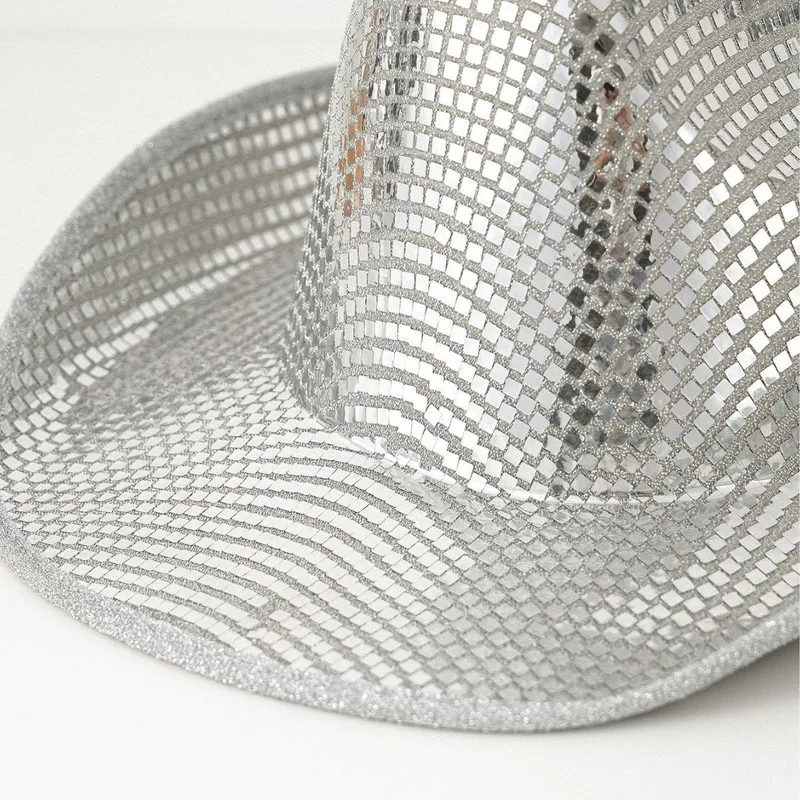 Western cowboy men women, stage sequin jazz hat, wide brim, novel fun, punk style, for festivals and parties
