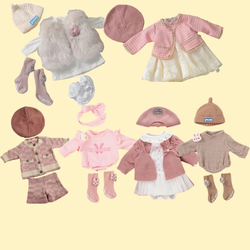 22 Inch Doll Clothes Sweater Hoodies Jumpsuit for 55cm New Born Baby Doll Clothes Reborn Doll Accessories Toys for Girl