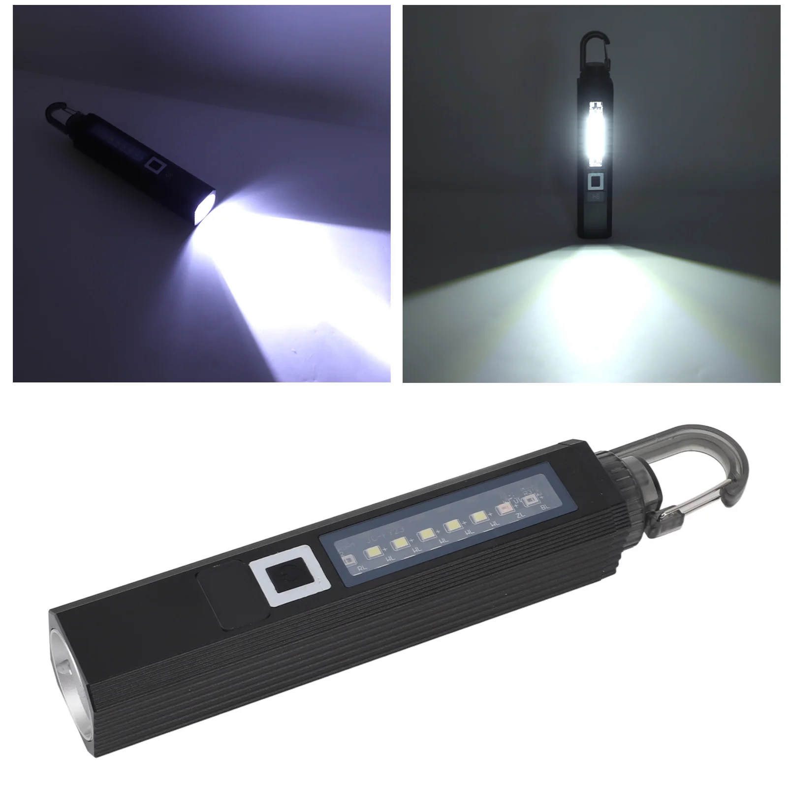 ZK40 LED Flashlight High Luminous Flux Super Bright Multi Modes USB Rechargeable Handheld Flashlight with Hook for Camping