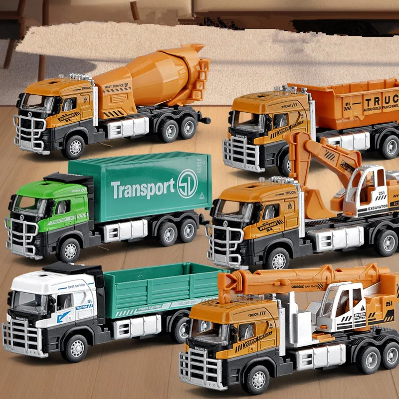 

1: 50 alloy engineering transport vehicle model,simulation of sound and light car toys,tipping truck crane toys,wholesale