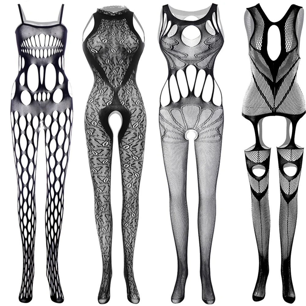 

8 Styles Men's Fashion Underwear High Elastic Fishnet Body Stocking Clothes Male Sexy Mesh Transparent Tight Lingerie Sleepwear