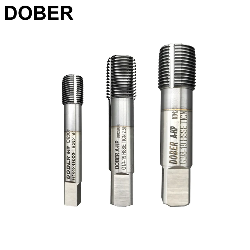 DOBER 1pcs Extruded Tap for Straight Pipe Thread HSS Straight Spiral Fluted Screw Thread Tap Squeezing Threading Machine Tools