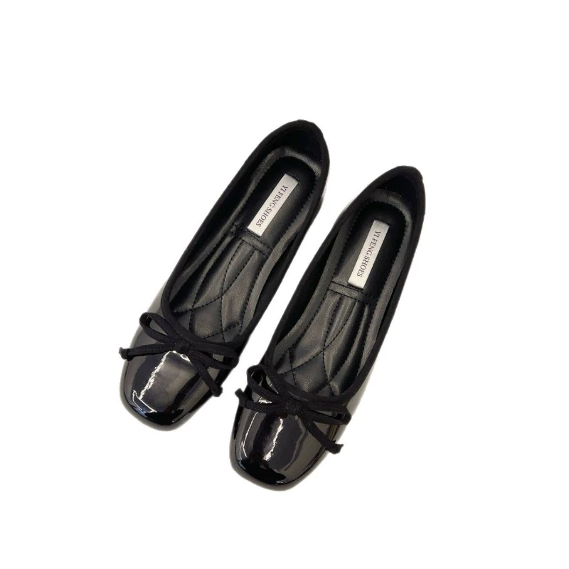 Mulheres rasas macias redondas senhoras apartamentos com sapatos slides calçados moda borboleta-nó feminino ballet apartamentos dança sapatos femininos