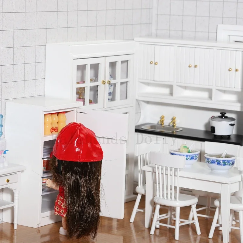 Casa de muñecas 1:12, refrigerador en miniatura, fuente de agua, modelo Ob11, muebles de bolsillo, electrodomésticos, juguetes de comida, decoraciones