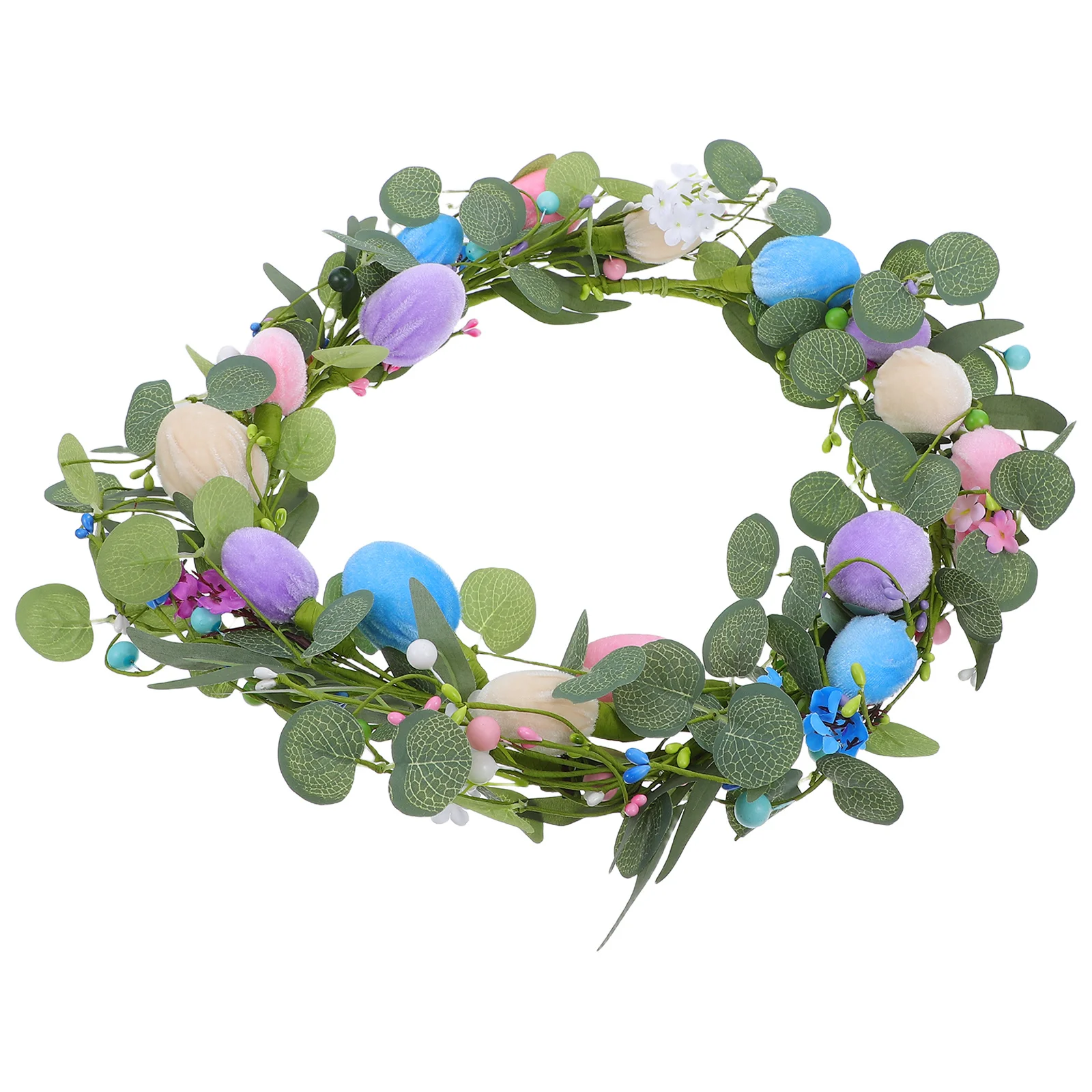 

Spring Floral Easter Wreath in Soft Pastel Tones - Farmhouse Style Door Hanging Wreath for Indoor Outdoor Holiday Display