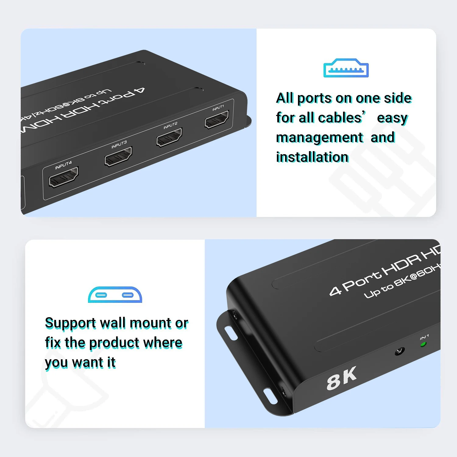 MOSHOU-interruptor HDMI 2,1, 8K, 60Hz, 4K, 120Hz, 2 en 1, salida 3 en 1, salida 4 en 1, conmutador divisor para TV, Xiaomi, Xbox, SeriesX, PS5, Monitor