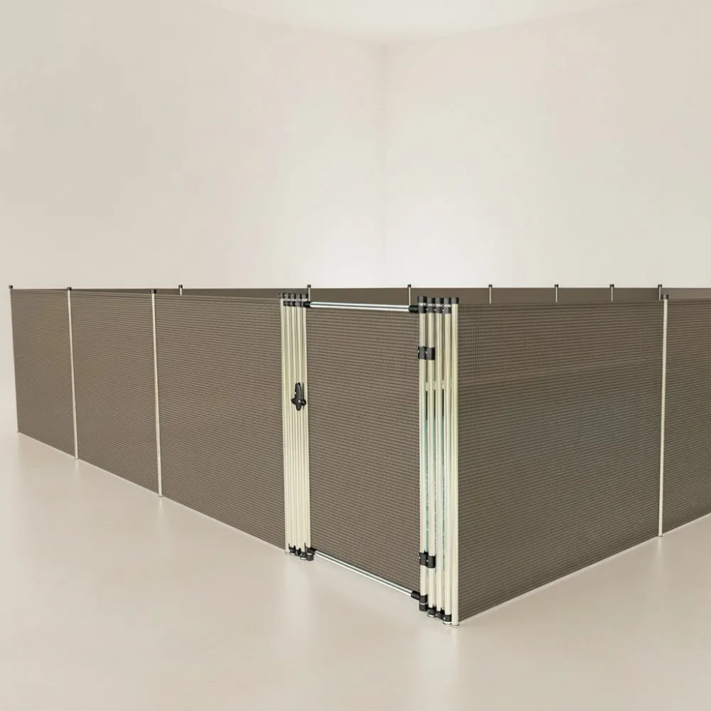 سياج الخصوصية لحمام السباحة الآمن في الهواء الطلق، سياج أمان قابل للإزالة قائم بذاته مع أقطاب وأكمام للفناء الخلفي، لوحة حديقة مقاس 4 × 16 بوصة #1