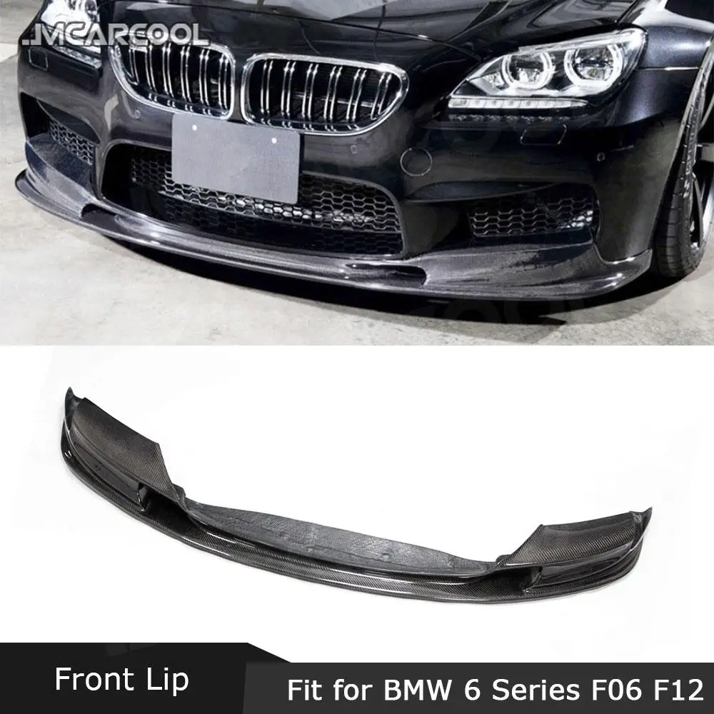 Carbon Fiber Front Bumper Lip Chin Spoiler FRP Prime Bumper Cover Trims For BMW 6 Series F06 F12 F13 M6 2013 - 2018