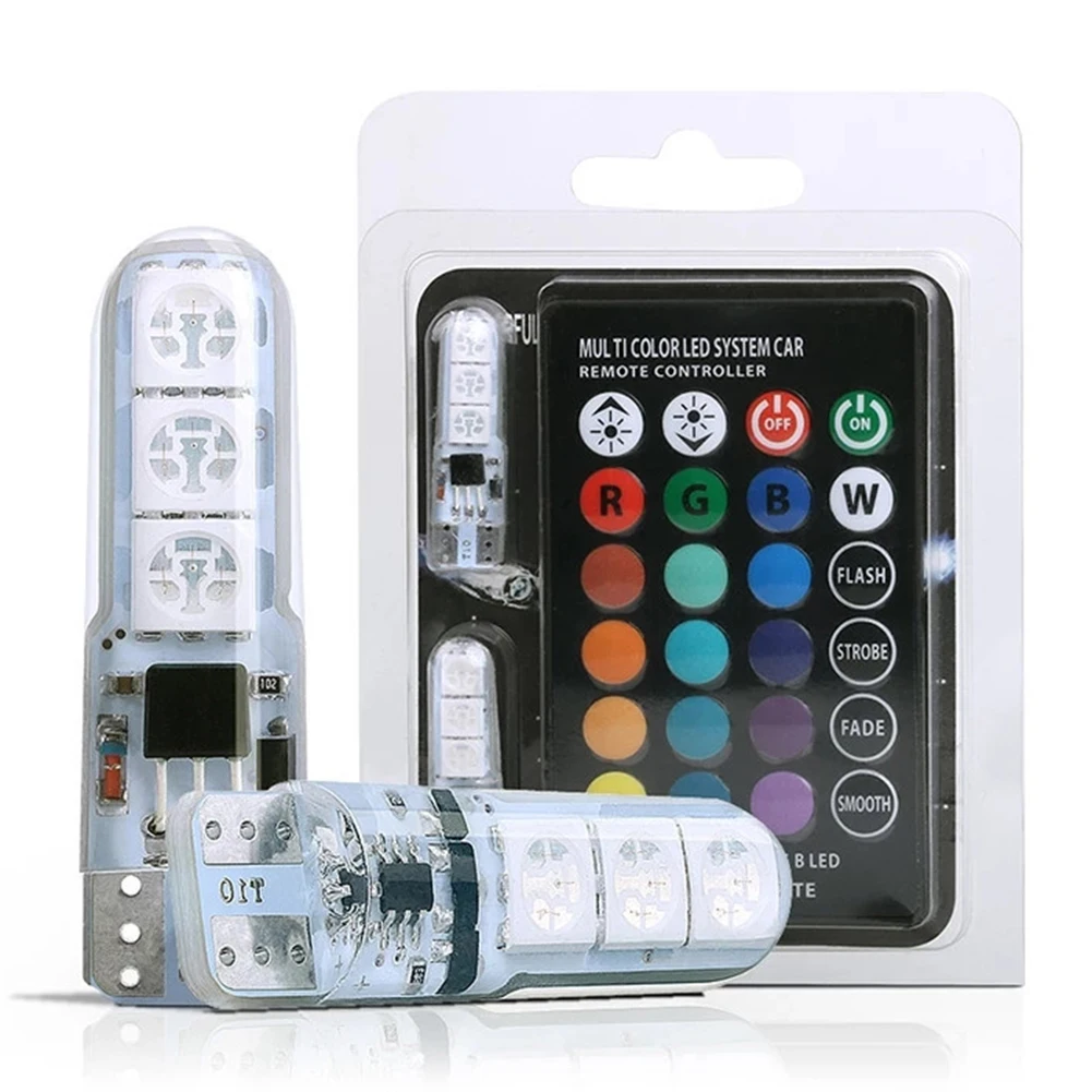 For Interior Decoration Wireless LED Bulb T10 RGB LED Bulb Motorcycle Decorative Lamp Convenient Color Adjustment