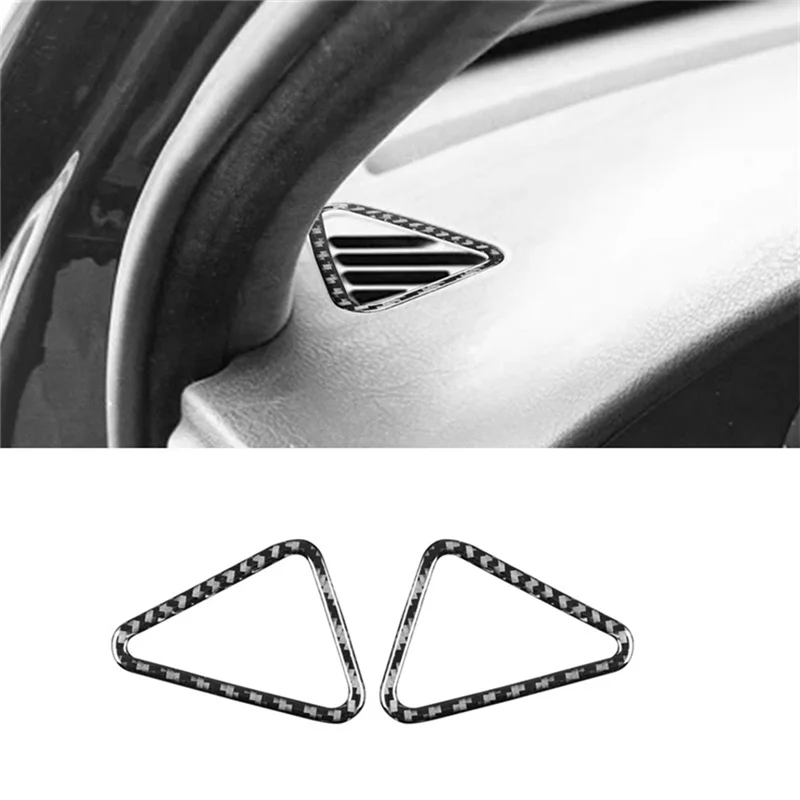 A22E-For BMW 5 Series E39 1998-2003 LHD Soft Carbon Fiber Dashboard Side Air Outlet Vent Cover Interior Trim Accessories - view 2