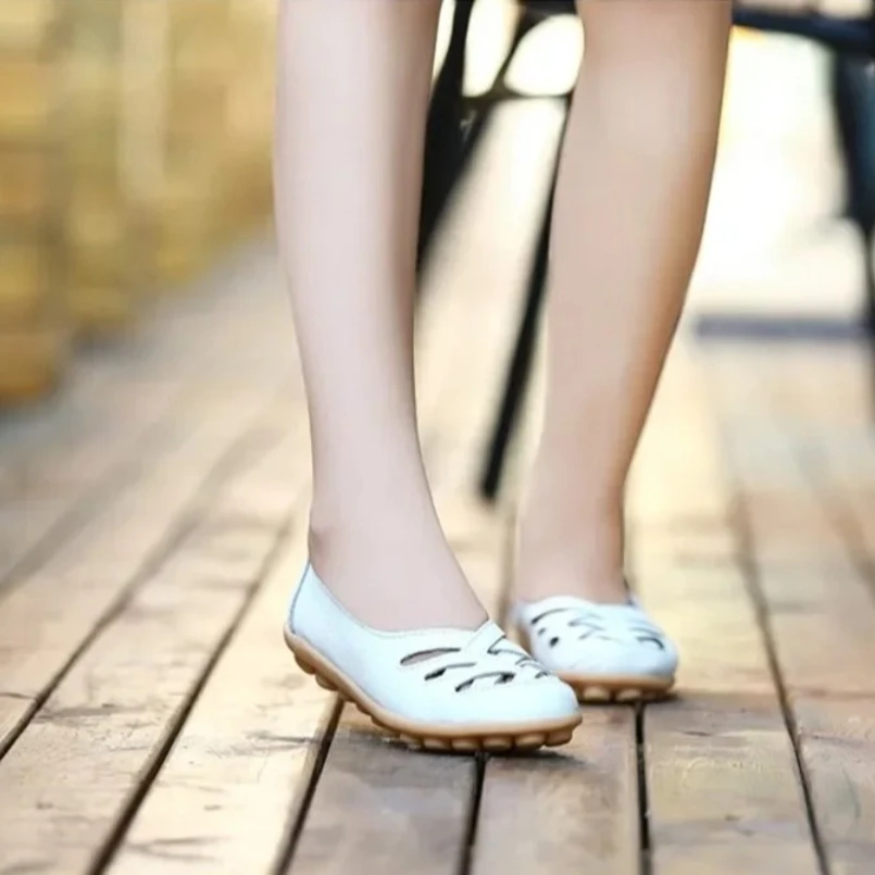 

Весна 2021, женские балетки, сандалии из натуральной кожи, женские сандалии без шнуровки на плоской подошве, женские лоферы, женская обувь