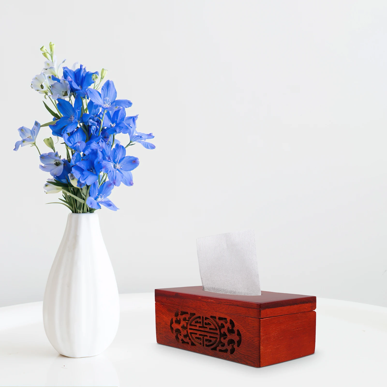 

Wood Tissue Box Cover Household Storage Organizer Rectangle Desktop Napkin Holder For Home Office Bedroom Bathroom