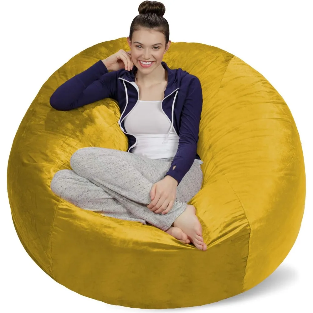 Bean Bag Chair - Plush, Ultra Soft - Memory Foam Bean Bag Chair with Microsuede Cover - Stuffed Foam Filled Furniture and Acces