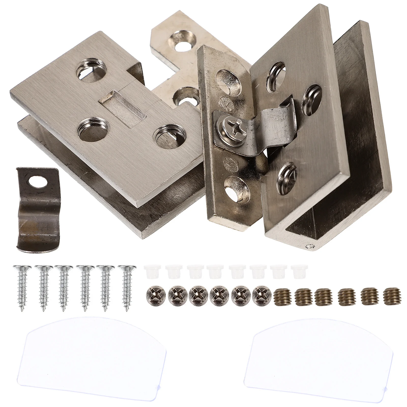 

2Pcs Hinge for Glass Door Strong Zinc Alloy No Cabinet Cupboard Gate Display Shelf Door Clamp Hardware Parts