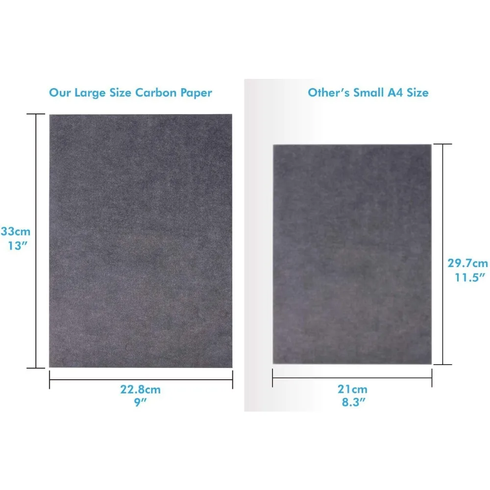 100 Sheets Black Carbon Transfer Paper 9x13 Inches for Wood, Canvas, Paper Art Surfaces - view 3