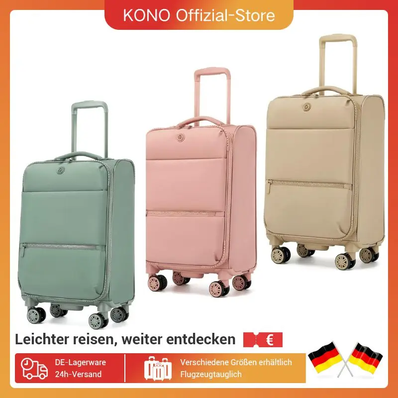 Miss Lulu 59,5 x 36,5 x 25 cm leichter weicher Rollkoffer , getrenntem Nass-/Trockenfach, ideal für Kurztrips und Business