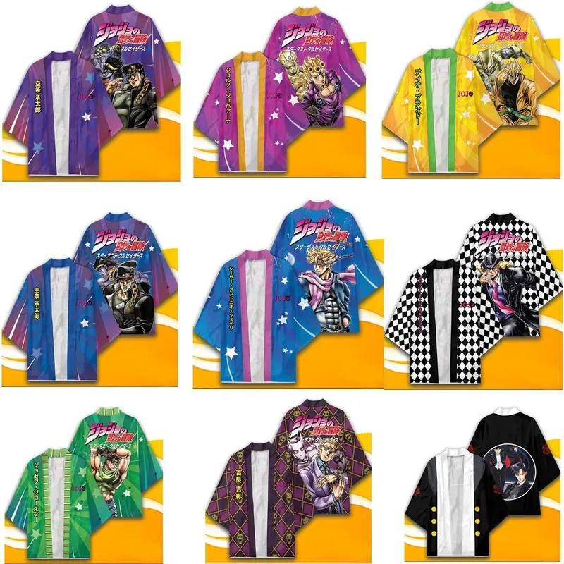 Cosplay Anime 's Bizarre Adventure Jojo Secondary Cloak 3D Digital Printing Cartoon Seven-quarter Sleeve Adult Poncho