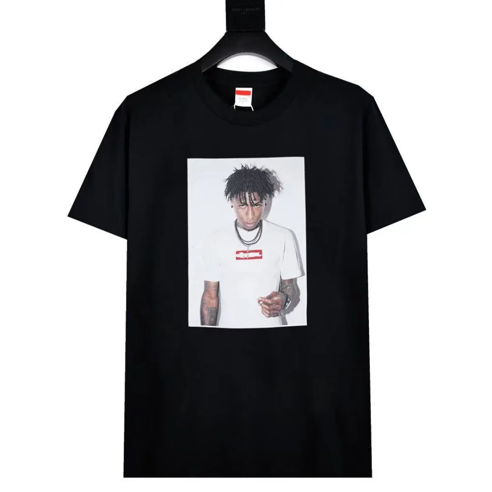 

2025 Summer New Men's T-shirt American Alphabet Print Short Sleeve Popular Fashion Brand Couple High Street Top