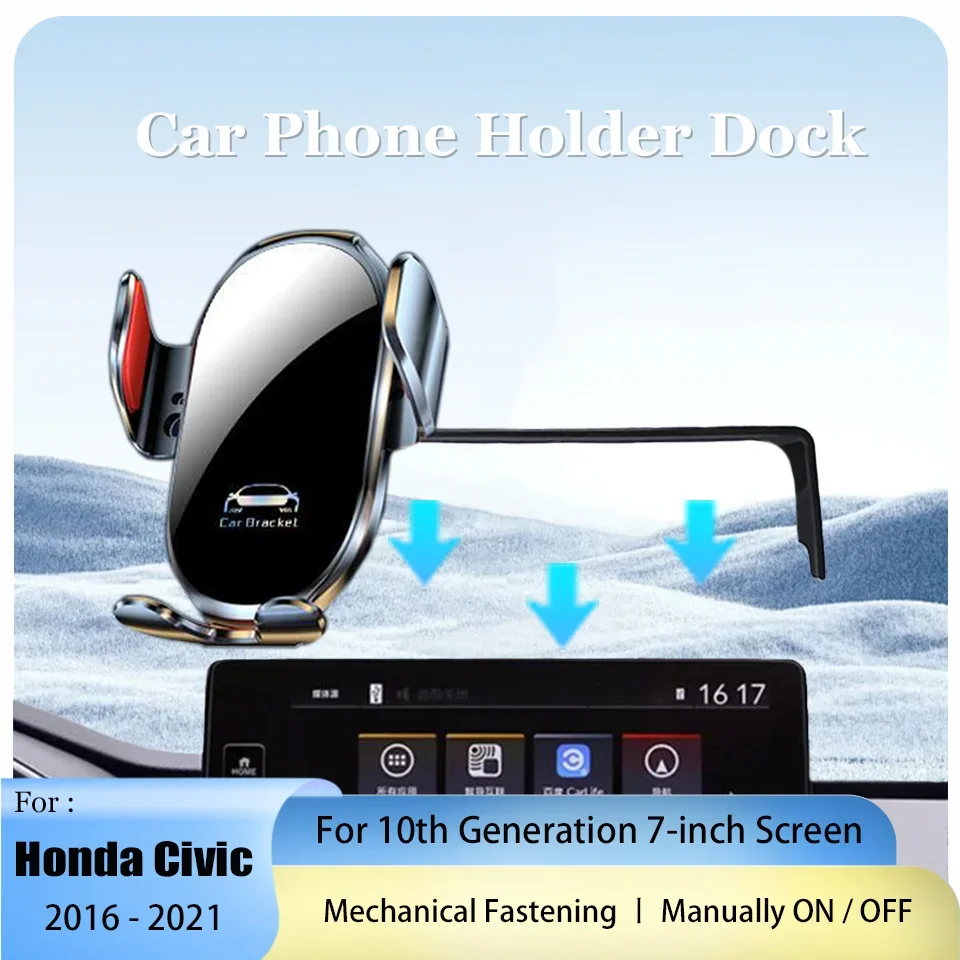 

Car Phone Holder Screen Mount Dock Car Wireless Charger for 2022 2023 2024 11th Gen Honda Civic 9 inch Screen Car Mobile Holder