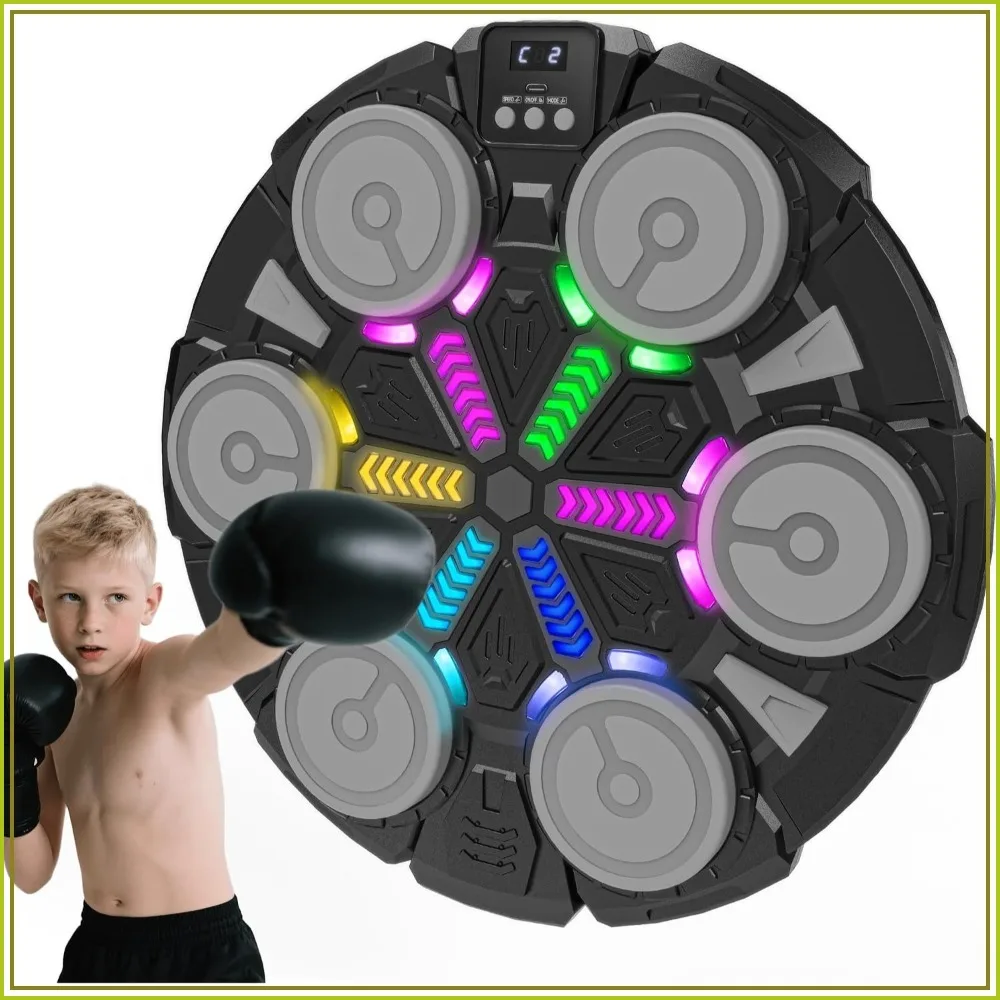 Entrenador de Boxeo de Pared con Bluetooth, Guantes, Luces Rítmicas, Modo de Batalla para 2 Jugadores, Regalo para Niños y Adultos para el Gimnasio en Casa