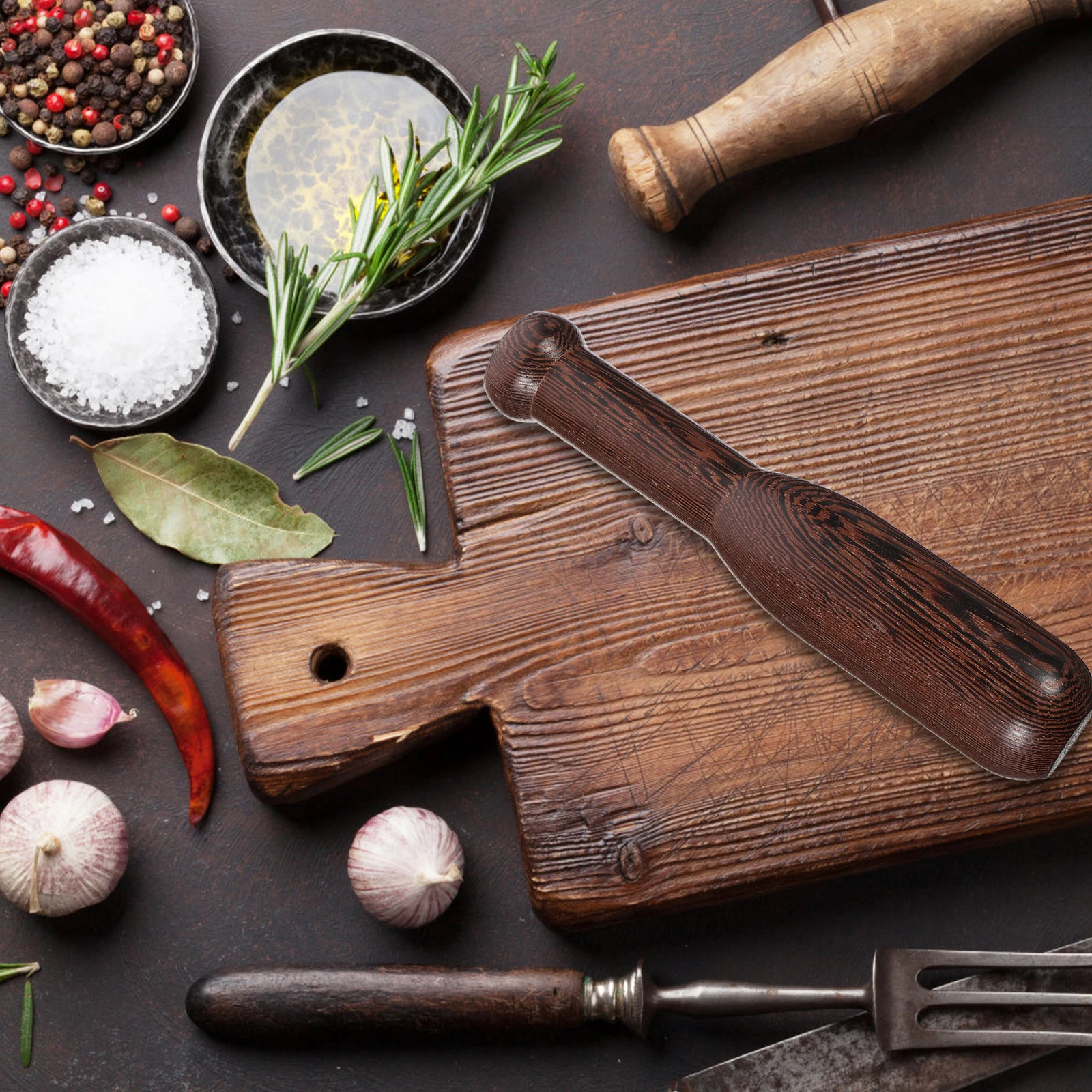 

Chicken Wing Wooden Garlic Hammer Manual Seasoning Mixer Pestle Food Masher Natural Texture Ergonomic Design for Sauces