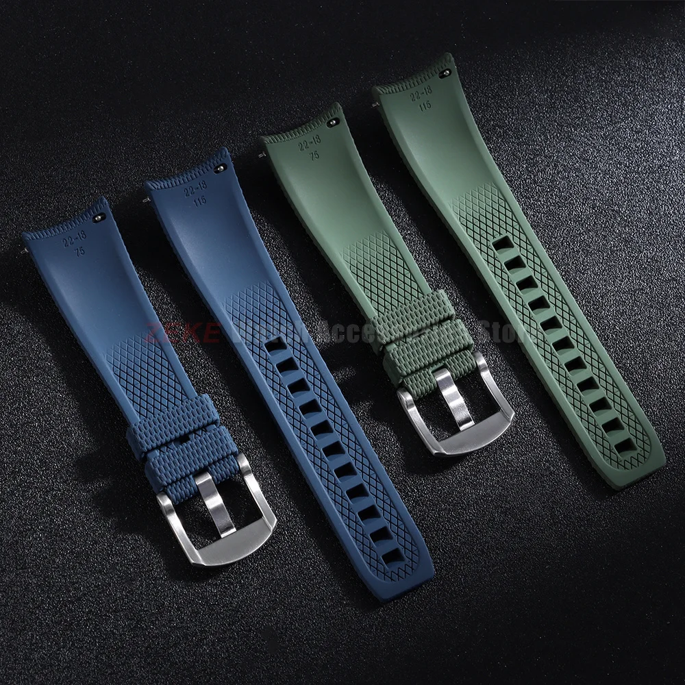 Gebogenes FKM-Gummi-Uhrenarmband mit Schnellverschluss für Omega, Rolex, Seiko, Longines, Tissot Armband 20mm 21/22mm – Detail 4