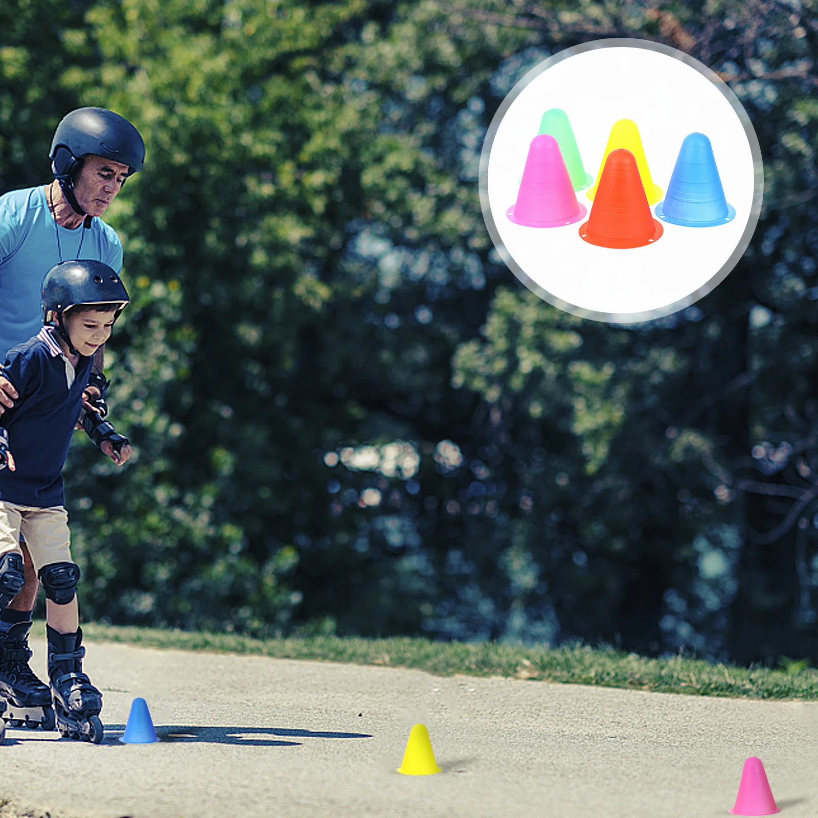 25 Pcs Roller Bollards Mini Training Cones Marker for Roller-skating Sports Skates Child