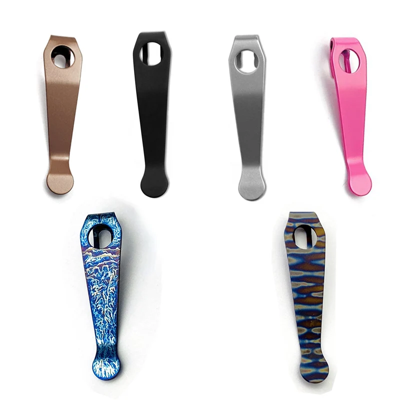 6 Colors Titanium Knife Pocket Clip Back Clamp For Spyderco Para 3 Lightweight Dragonfly Autonomy1 Siren Lil Native Manix2 Watu