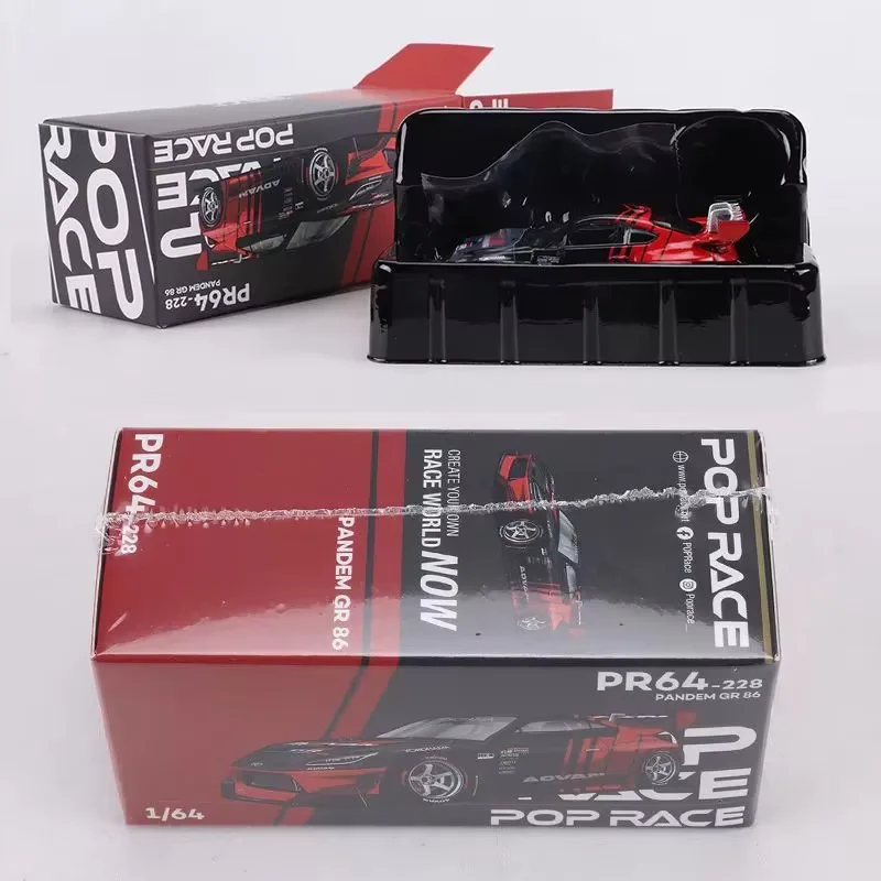 Poprace 1/64 escala gr86 liga modelo de carro coleção estática decorado presentes de feriado brinquedos lembrança presente