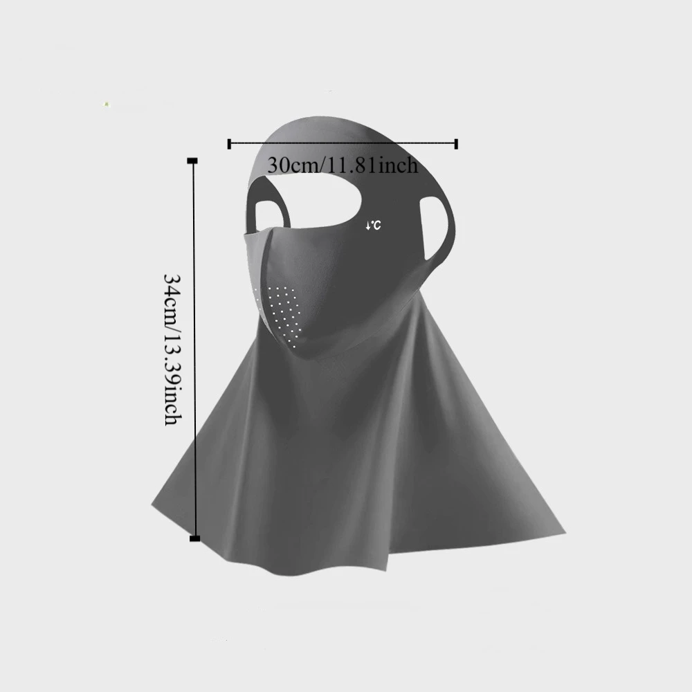 ظلة الصيف كامل الوجه واقية من الشمس الحجاب UPF 50 + المضادة للأشعة فوق البنفسجية الحرير الجليد واقي الوجه تنفس في الهواء الطلق الرقبة التفاف غطاء التسلق #6