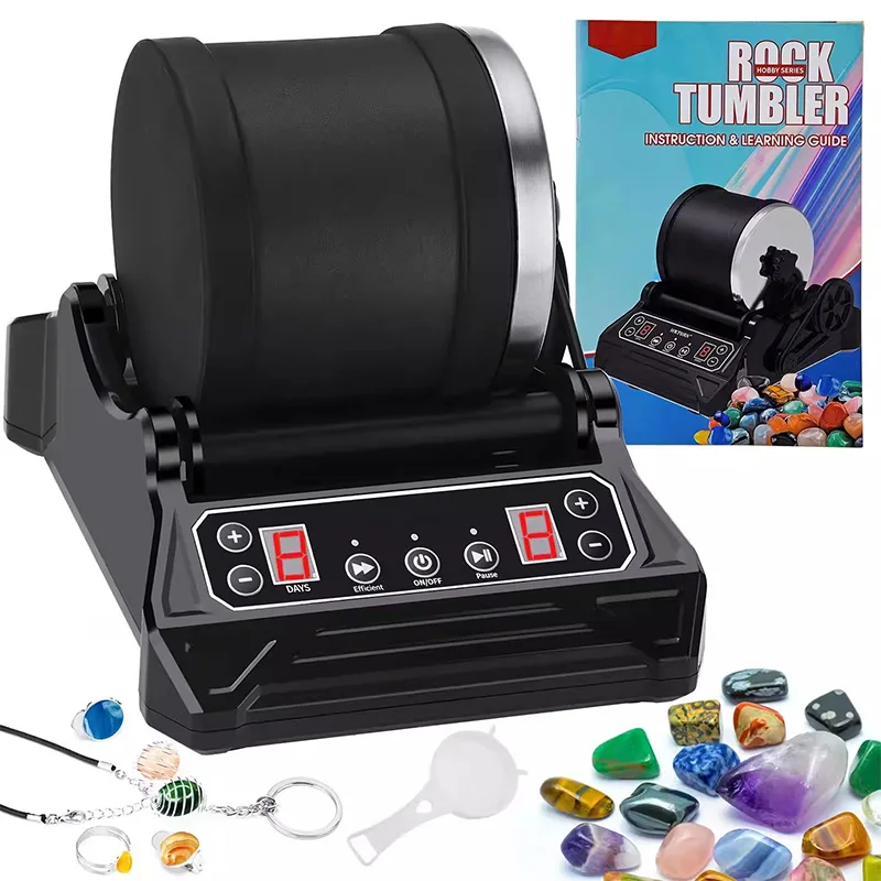 Electric Stone Polisher Tumble Stone Grinder Rock Tumbling Kit Polishing & Cleaning Stone Jewelry Making DIY Tumbling Kit