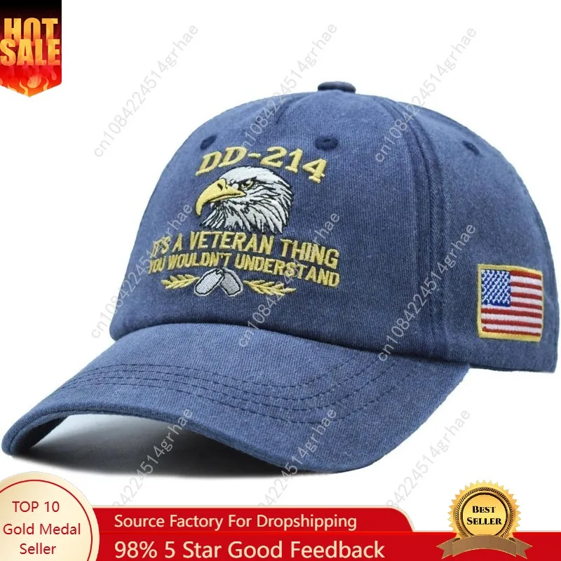 DD-214 Veteran 3D Embroidered Cap - It's A Veteran Thing You Wouldn't Understand, Embroidered Patriotic Baseball Caps